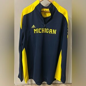 Michigan Wolverines Adidas Pullover Jacket Mens 2XL Scorch ClimaLite
